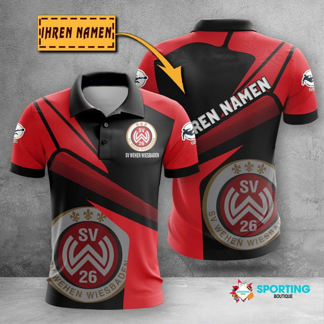 SV Wehen Wiesbaden Poloshirt Geometrischer Passender Stil mit individuellem Namen