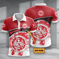 Eintracht Frankfurt Poloshirt mit individuellem Namen Hexagon Schuppen Design