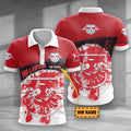 RB Leipzig Poloshirt mit individuellem Namen Hexagon Schuppen Design