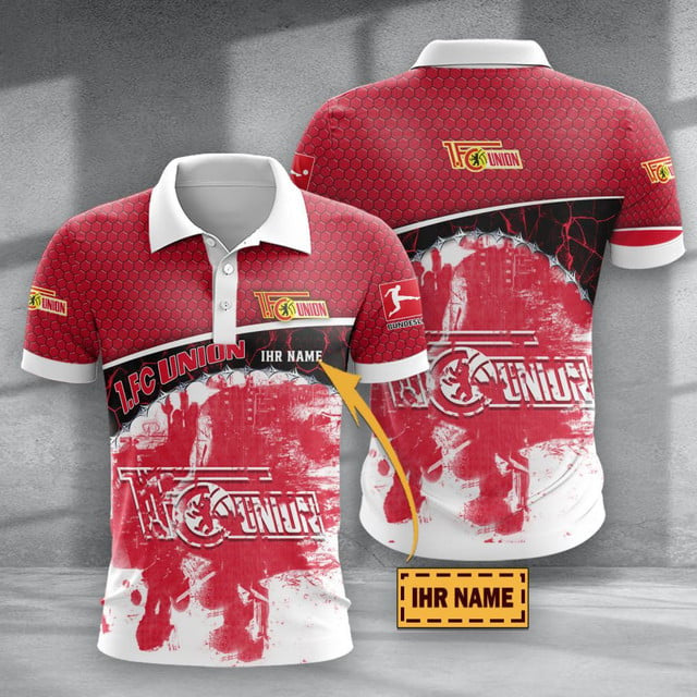 FC Union Berlin Poloshirt Hexagon Schuppen Design mit individuellem Namen