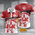 FC Kaiserslautern Poloshirt mit individuellem Namen Hexagon Schuppen Design