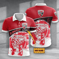 FC Ingolstadt 04 Poloshirt mit individuellem Namen Hexagon Schuppen Design
