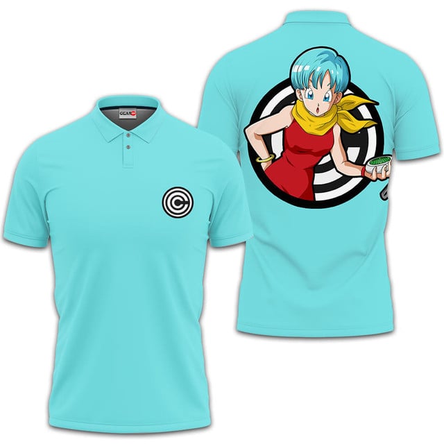 Bulma PoloShirts gestaltet im Anime Stil